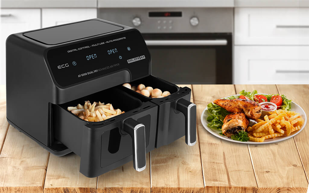 ECG Horkovzdušná fritéza AF 8300 Dual Fry 6